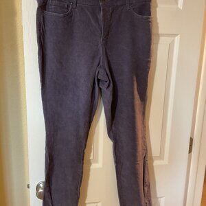 EUC Not Your Daughter's Jeans crushed corduroy crop pants 14